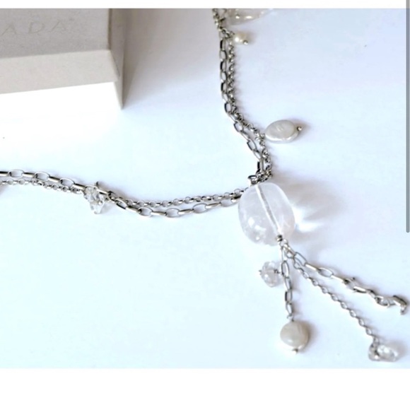 Silpada Vintage RARE Sterling Silver
Crystal Pearl Long Tassel Necklace - Picture 2 of 10